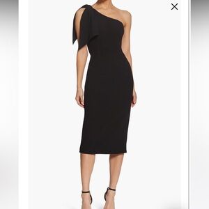 Dress the Population Black One-Shoulder Midi Dress